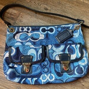 Coach Signature Patterned Blue Women's Bag